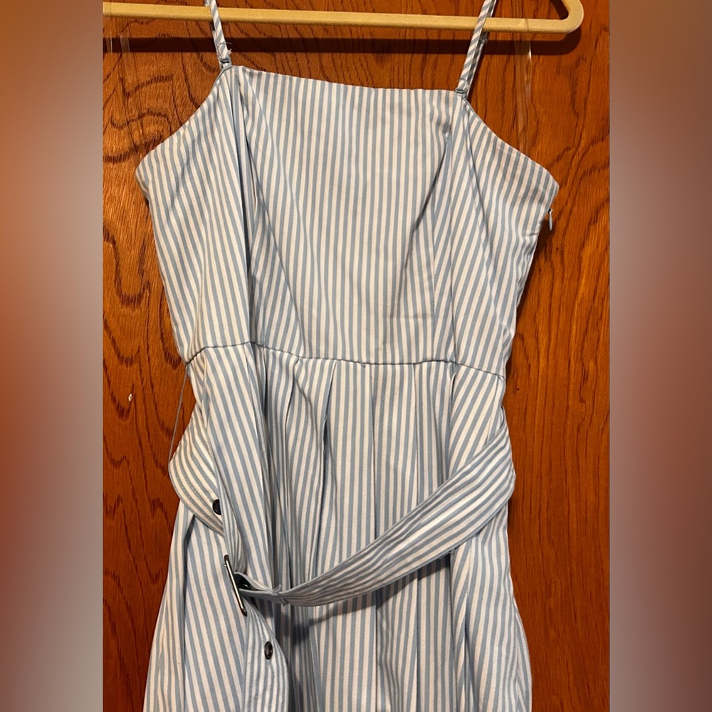 Blue and White Striped Dress